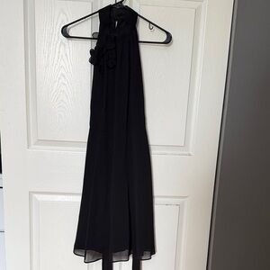 Black Flowy Floral Accent Dress